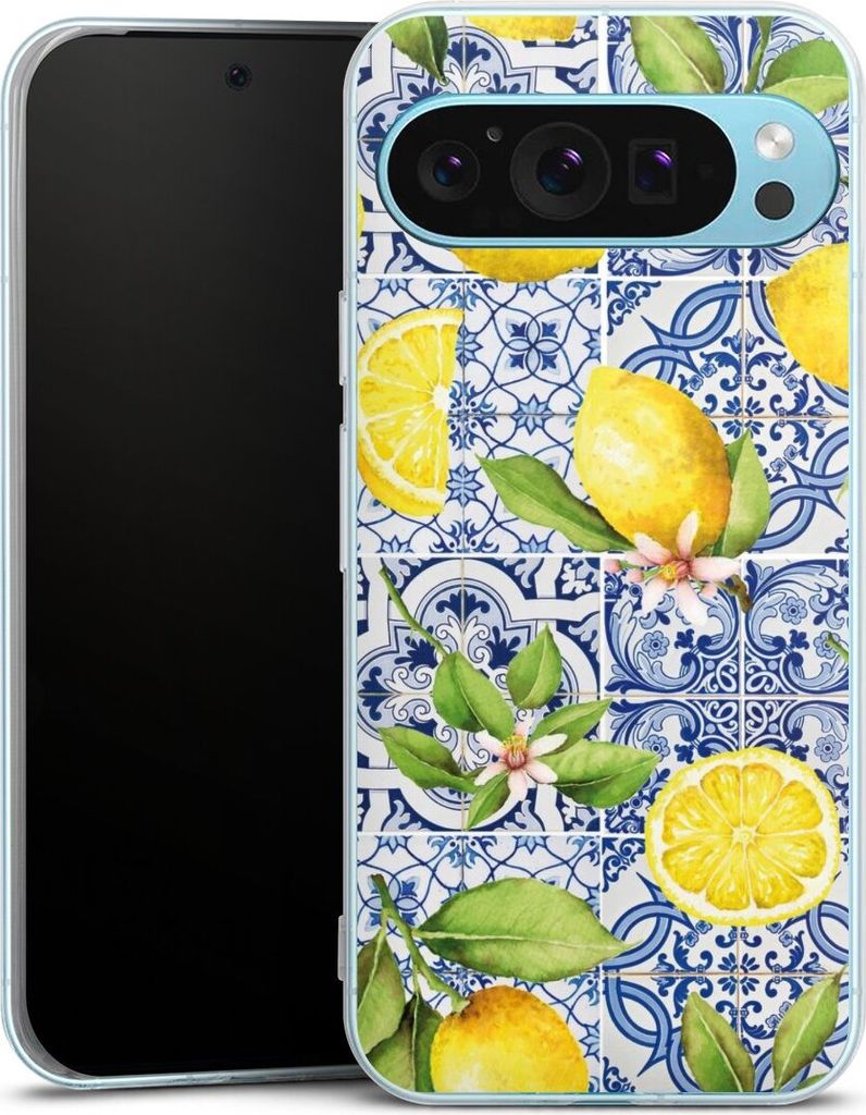 DeinDesign Handyhülle für Google Pixel 9 Pro XL Silikon Hülle Case Smartphone Schutzhülle Griechenland Muster Zitrone