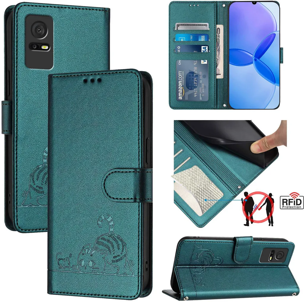 Custodia Fashion TCL 408 406 405 Verde Gatto - Stile e Praticità