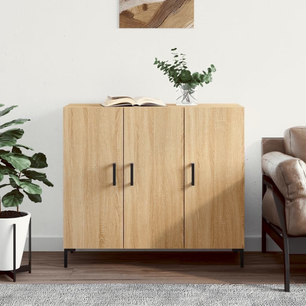 Maison Exclusive - Sideboard Sonoma-Eiche 90x34x80 cm Holzwerkstoff