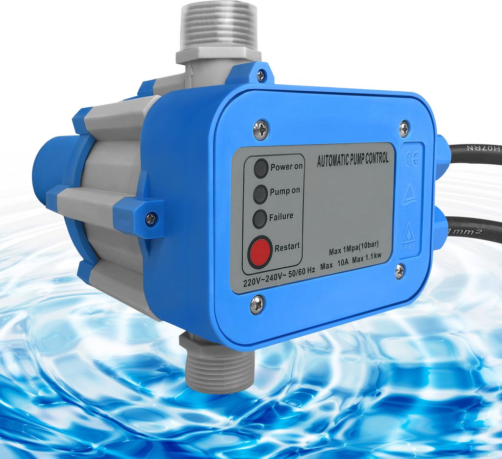 LARS360 Elektronische Druckschalter Pumpensteuerung mit Kabel Stecker Wasserpumpe Druckschalter Gartenpumpe max 10 Bar IP65 für Hauswasserwerk
