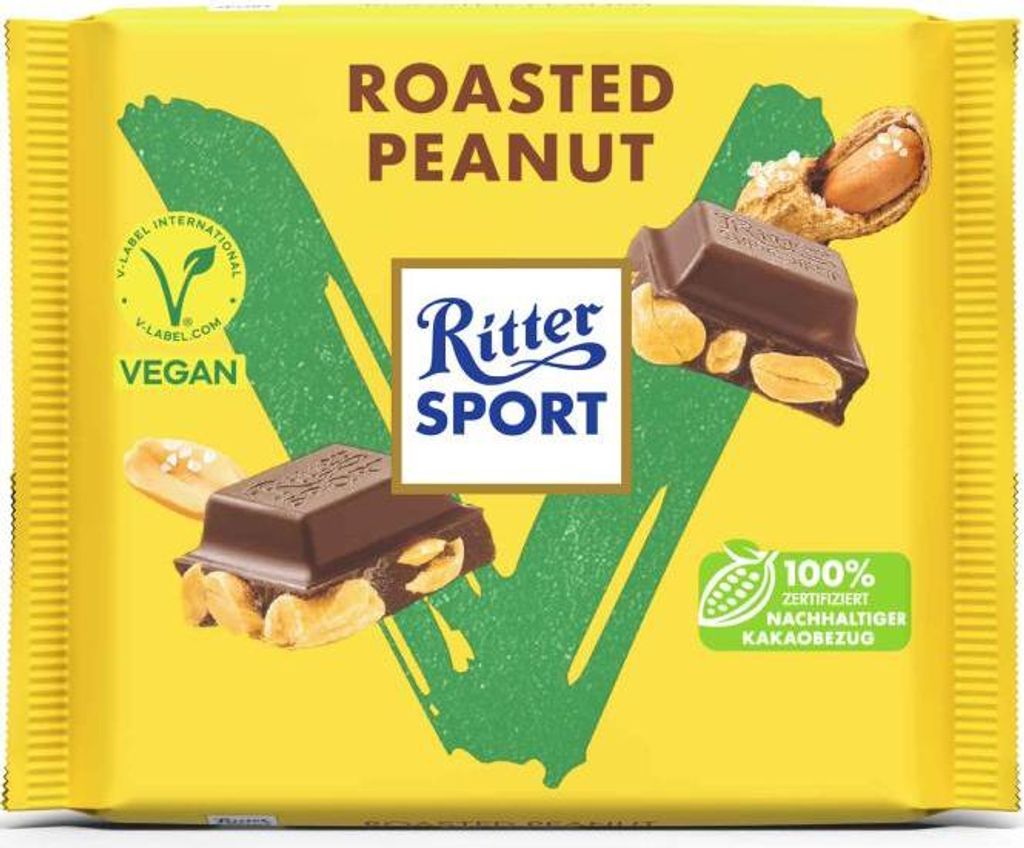 Ritter Sport Vegan Roasted Peanut Vegane Edition Schoko Produktbild 