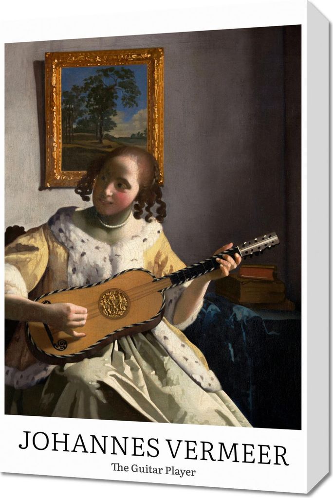 Bild 40x60cm Design Gitarrenspieler, Vermeer Vintage für das Wohnzimmer