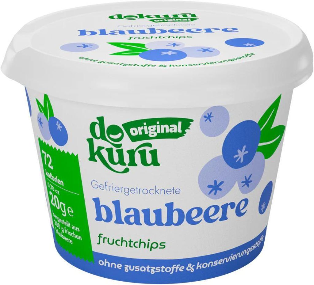 Gefriergetrocknete Blaubeere aus 100 % Frucht. Ohne Produktbild 