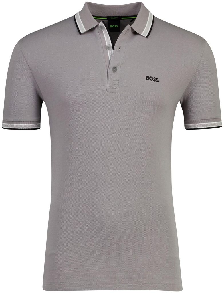 Boss Green Paddy Poloshirt grau mit schwarzem Logo