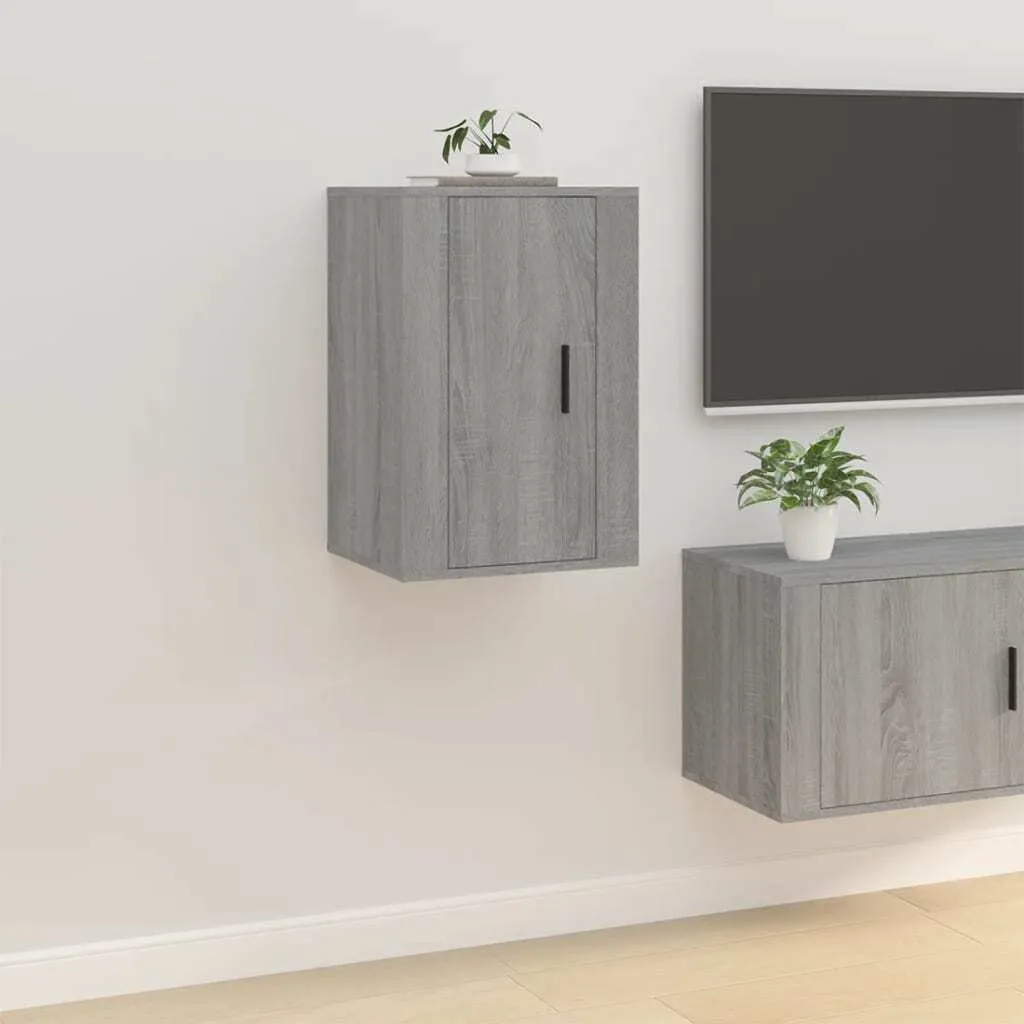 vidaXL Mobili TV a parete 2 pz. Grigio Sonoma 40x34,5x60 cm - Mobile TV a parete - Mobile TV a parete - Mobile TV - Console TV - 5
