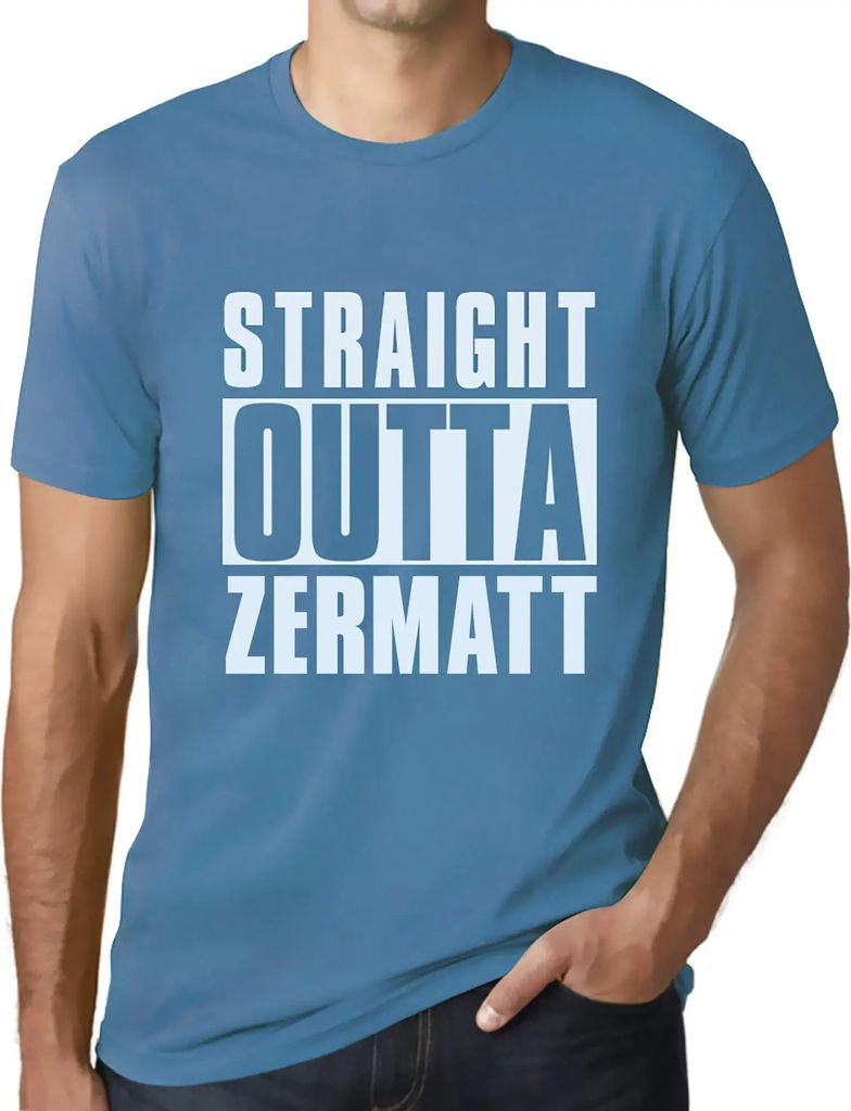 Herren Grafik T-Shirt Direkt aus Zermatt – Straight Outta Zermatt – Öko-Verantwortlich Vintage Jahrgang Kurzarm Lustige Druck Geburtstag Gesch...