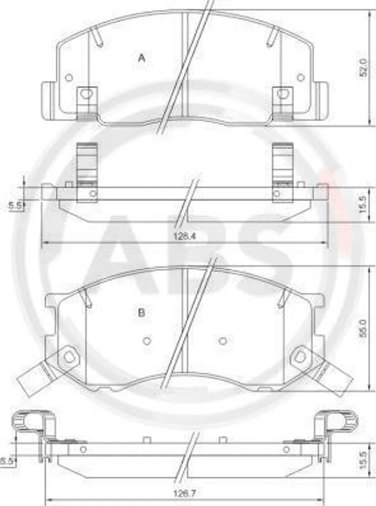 Plaquettes de frein OE 0446528340 haute résistance pour disque A.B.S.
