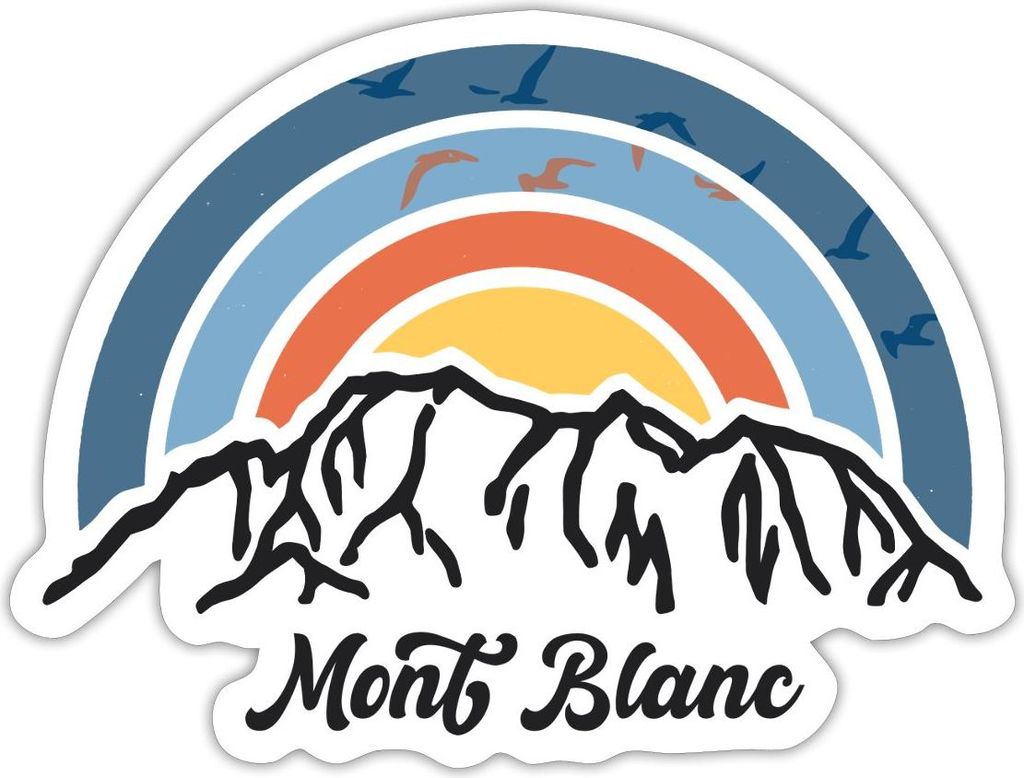 Spreadshirt Tour du Mont Blanc Silhouette Geschenk Sticker Aufkleber, 10 x 10 cm, Mattweiß