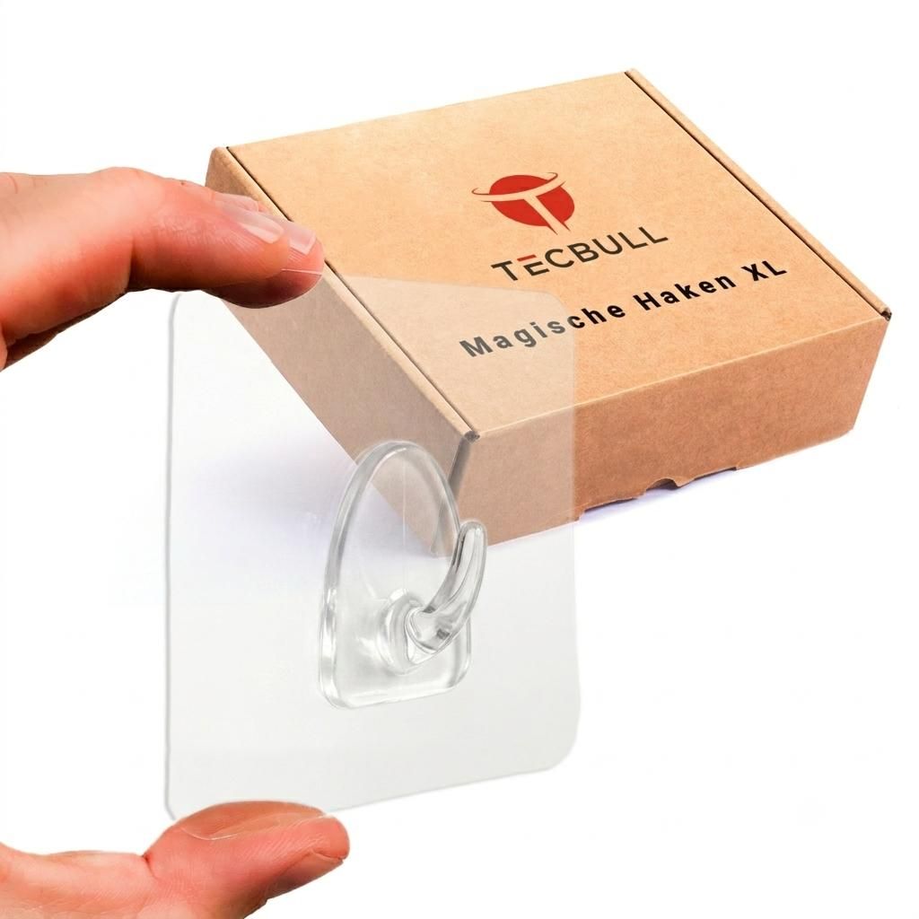 TECBULL® 8 echte Magische Haken groß XL, keine Klebereste, Produktbild 