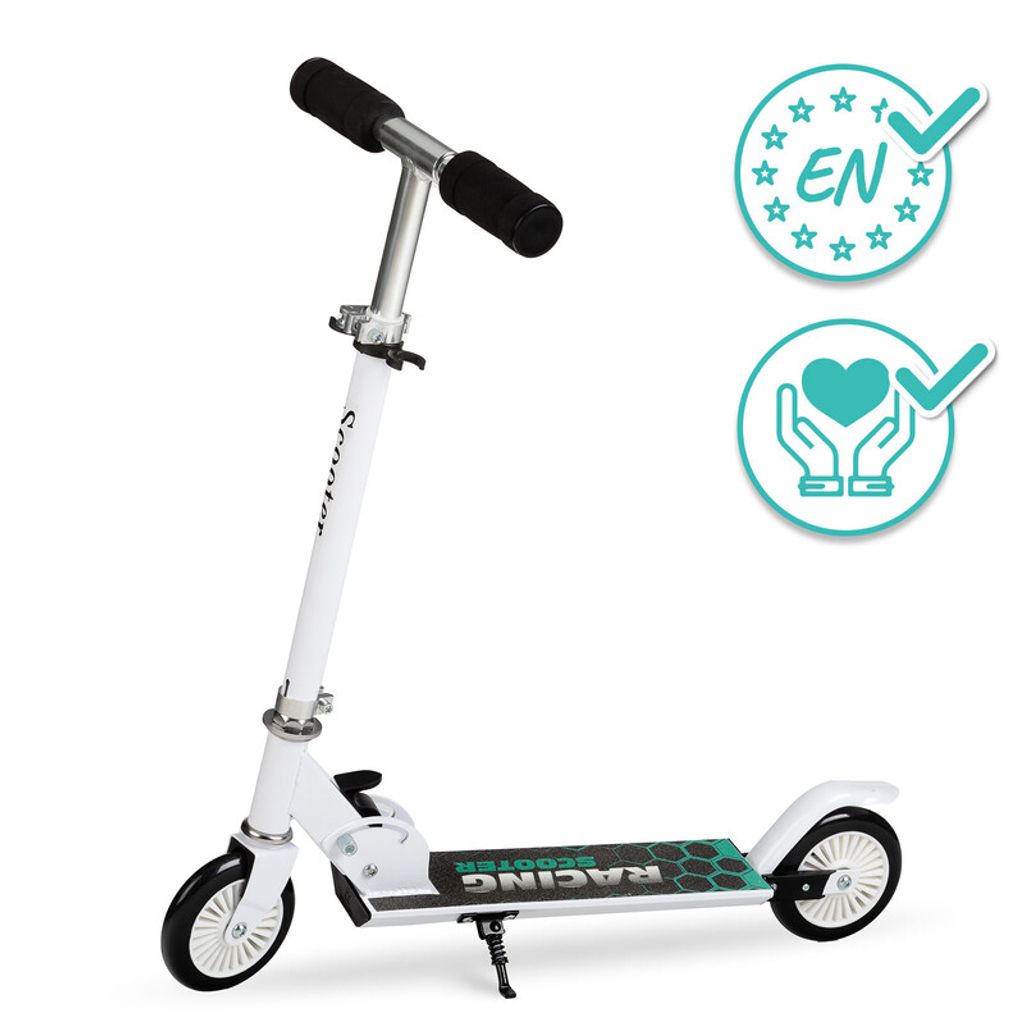 QKIDS - Detská kolobežka FLO aluminium white Obrázok produktu 