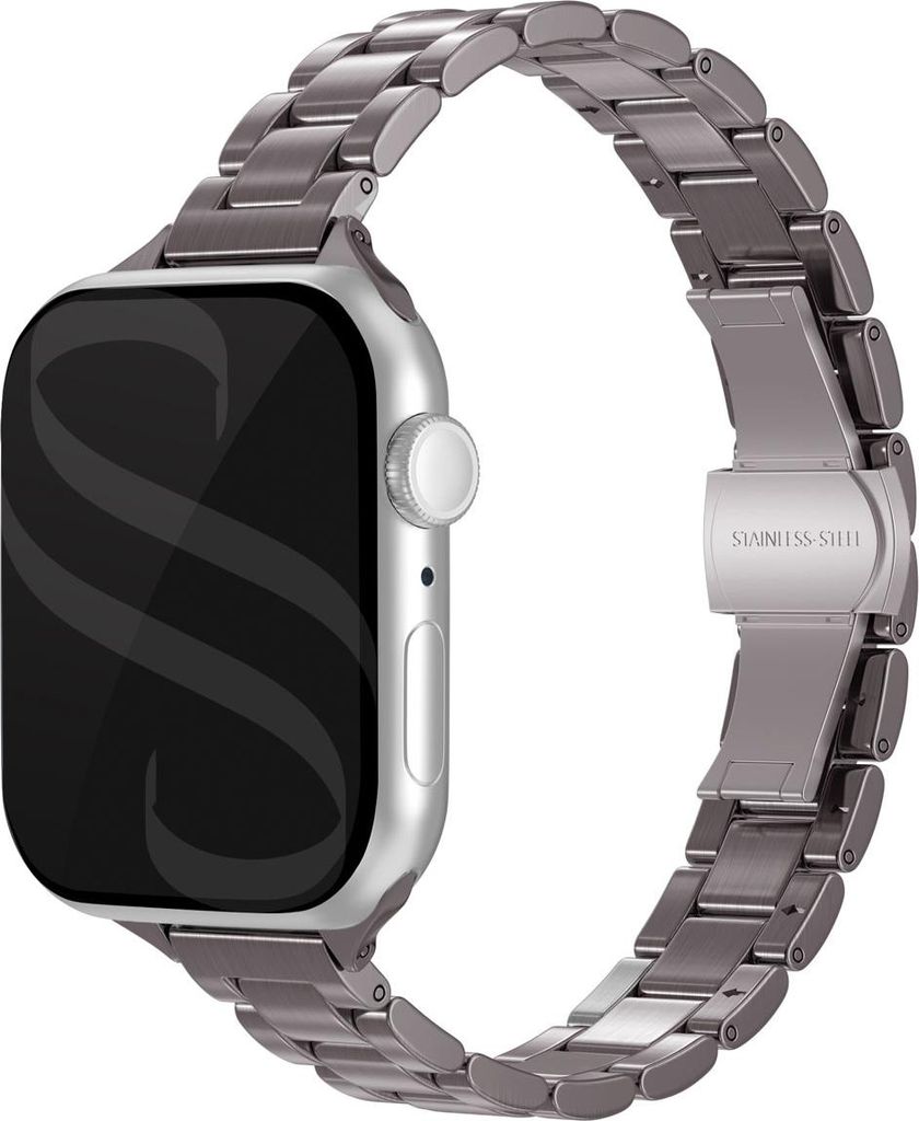 Selencia Slim Stahlgliederarmband für das Watch Series 1 t/m 9 / SE (38/40/41 mm) | Series 10 / 11 (42 mm) - Silber