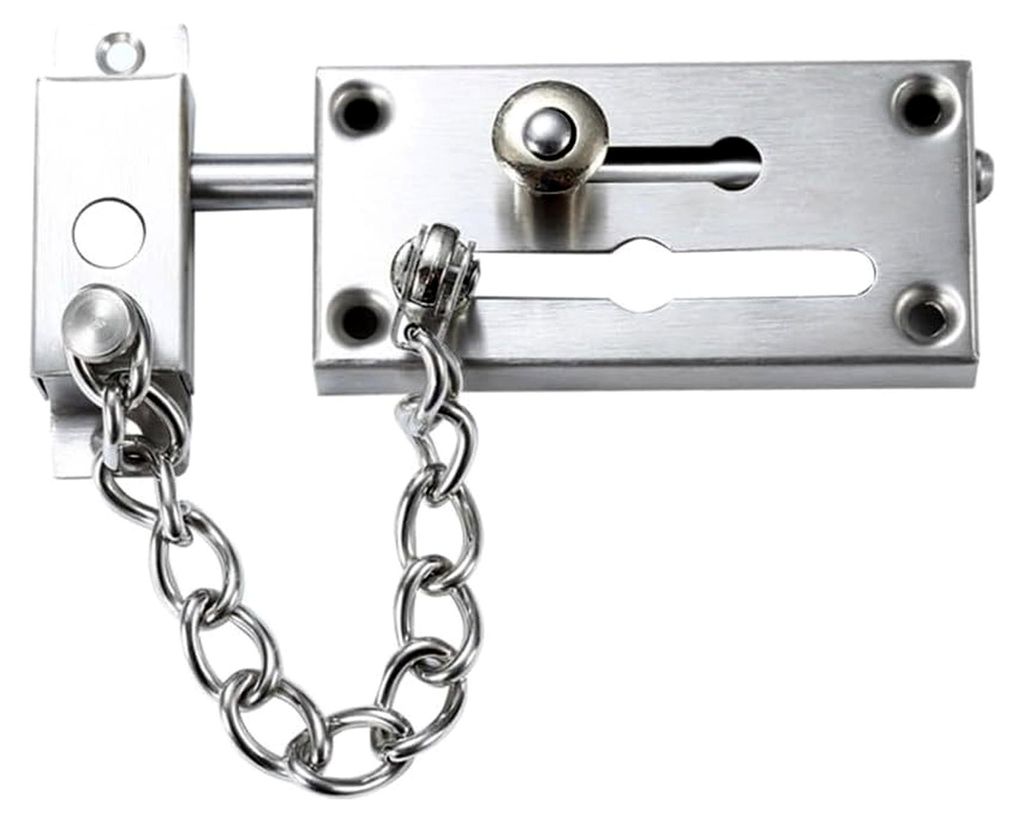Türkettenschloss aus Edelstahl, Sicherheitsriegel, Kettenschutz, Diebstahlschutz, Presse, robuster Riegel, Schraubenschutz, Zubehör