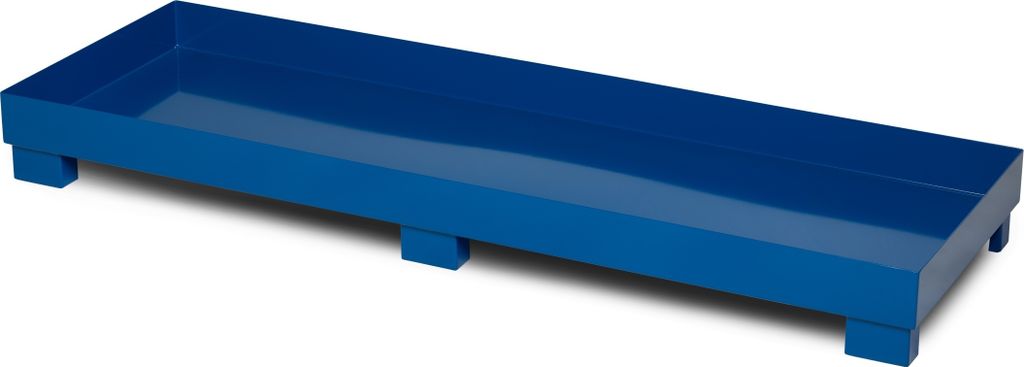 RR Industrietechnik Auffangwanne aus Stahl für 4x 200 Liter Fass ohne Gitterrost BxTxH 2400x800x240mm RAL 5010 enzianblau