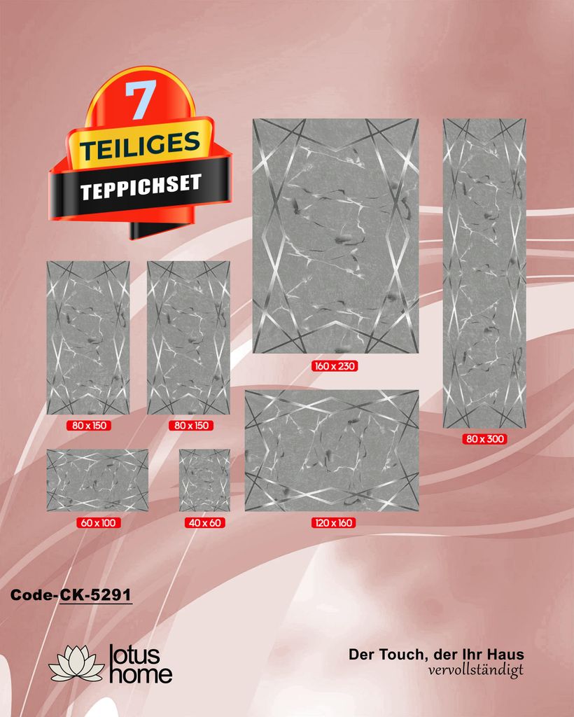 7-teiliges Teppich-Set CK 5291 Produktbild 