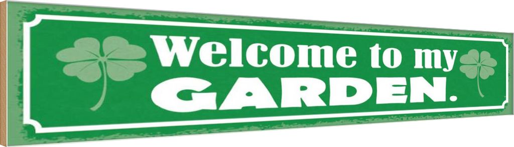vianmo Holzschild 10x46 cm Welcome to my Garden Garten