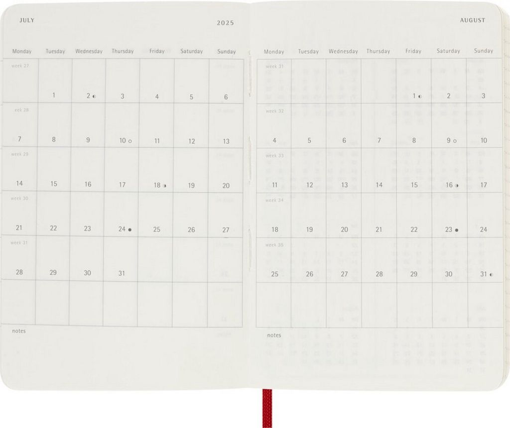 Moleskine 12měsíční denní kalendář 2025, kapesní/A6, 1 den Obrázek produktu 3