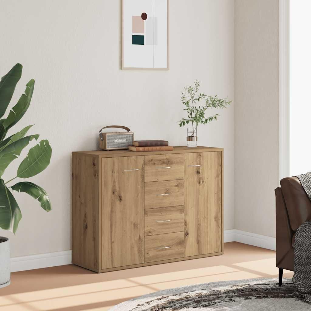vidaXL Artisan dubový příborník 88x30x64 cm materiál na Obrázek produktu 