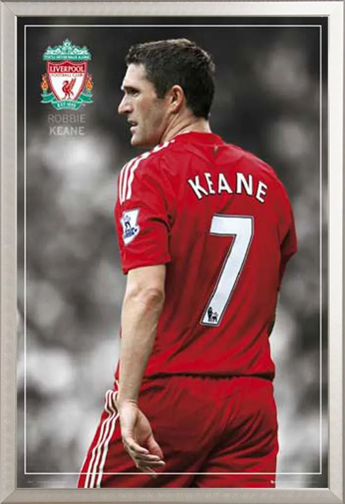 Poster Liverpool Robbie Keane avec cadre Shinsuke Maxi alu argenté