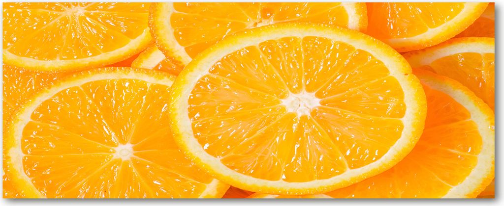 Tulup Leinwandbild - 125x50 cm - Wandkunst - Drucke auf Leinwand - Leinwanddruck - Essen & Getränke - Orange - Orangenscheiben
