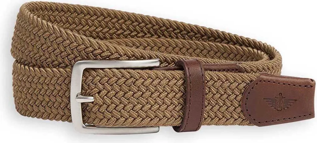 Cintura Uomo Dockers Elastica Intrecciata Beige Marrone 95cm