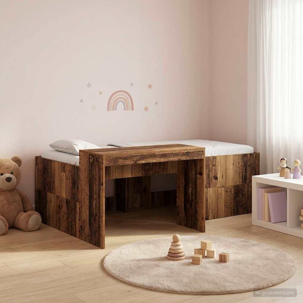Möbel Hochbett mit Schreibtisch für Kinder Altholz 75 x 190 cmKlassische Betten - Klassische Betten c4971