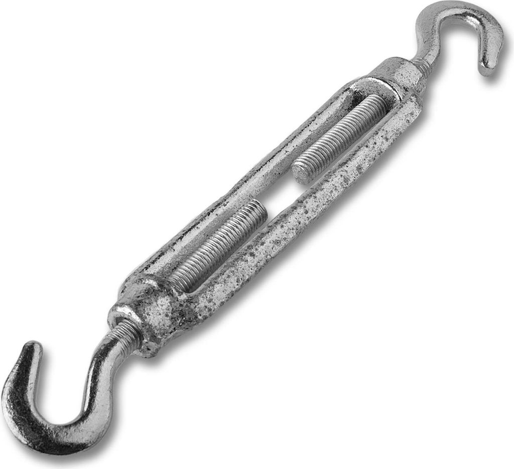 Set / Befestigung Segel 3x Spannschraube verzinkt Stahl 2 Haken 8mm Gewindestärke