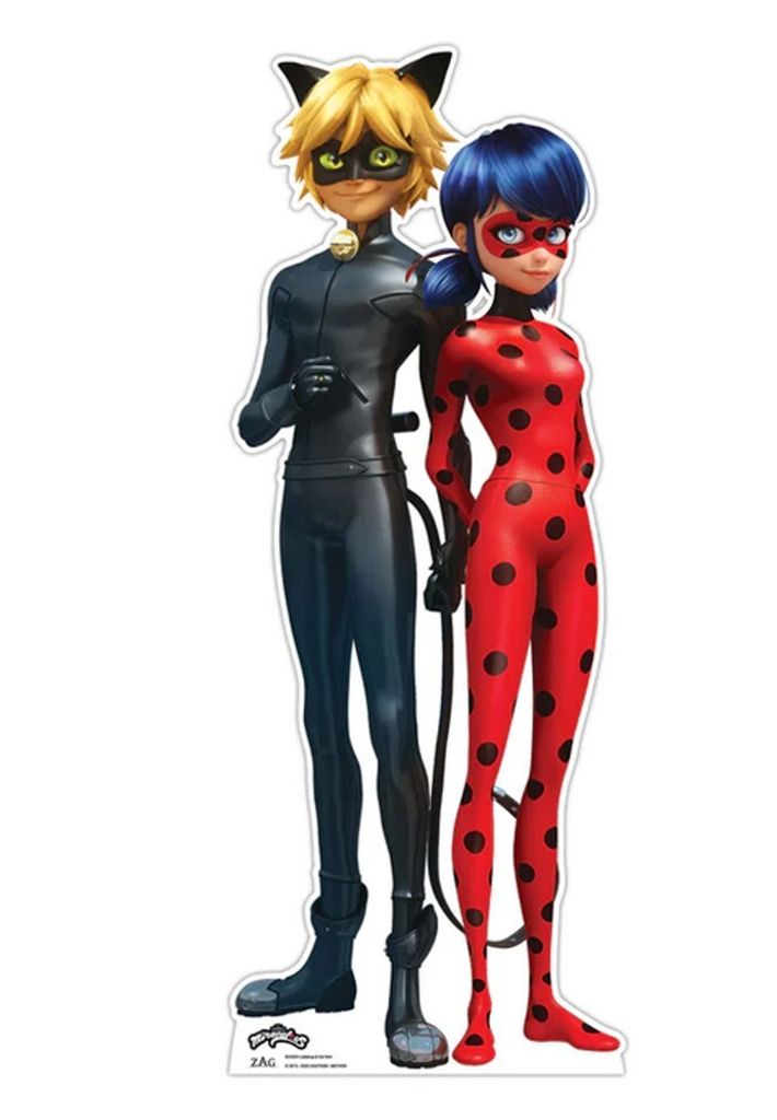 Pappfigur - Miraculous - Ladybug und Schwarzer Kater - Höhe Produktbild 