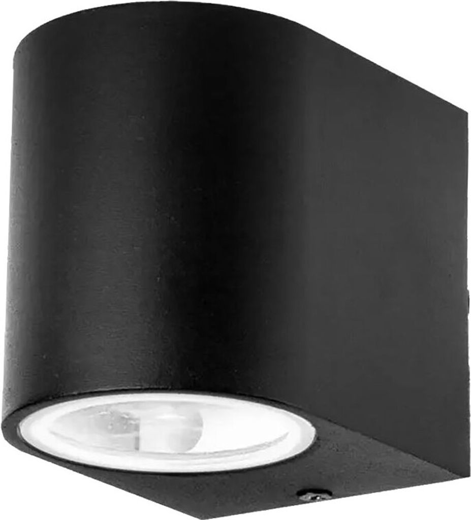 Wandstrahler, IP44, schwarz, 1x GU10, H 9,2cm