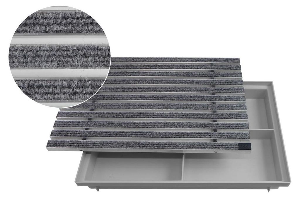 ACO Eingangsmatte Vario + Bodenwanne 75mm Kunststoff, Rips Produktbild 