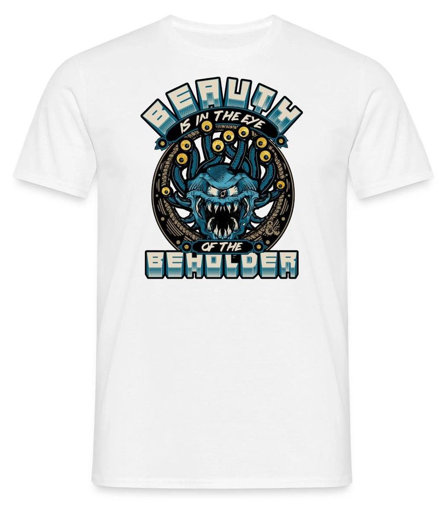 Spreadshirt Dungeons And Dragons Beauth Is In Eye Of Beholder Männer T-Shirt, XL, Weiß
