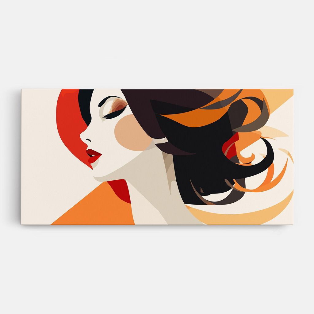 ARTHUB Leinwandbild 50x100 cm, Abstract Autumn Woman | Wohnzimmerdekoration, Hängende Bilder, Wanddekoration, Heimdekoration, Frauen, Abstrakte ...