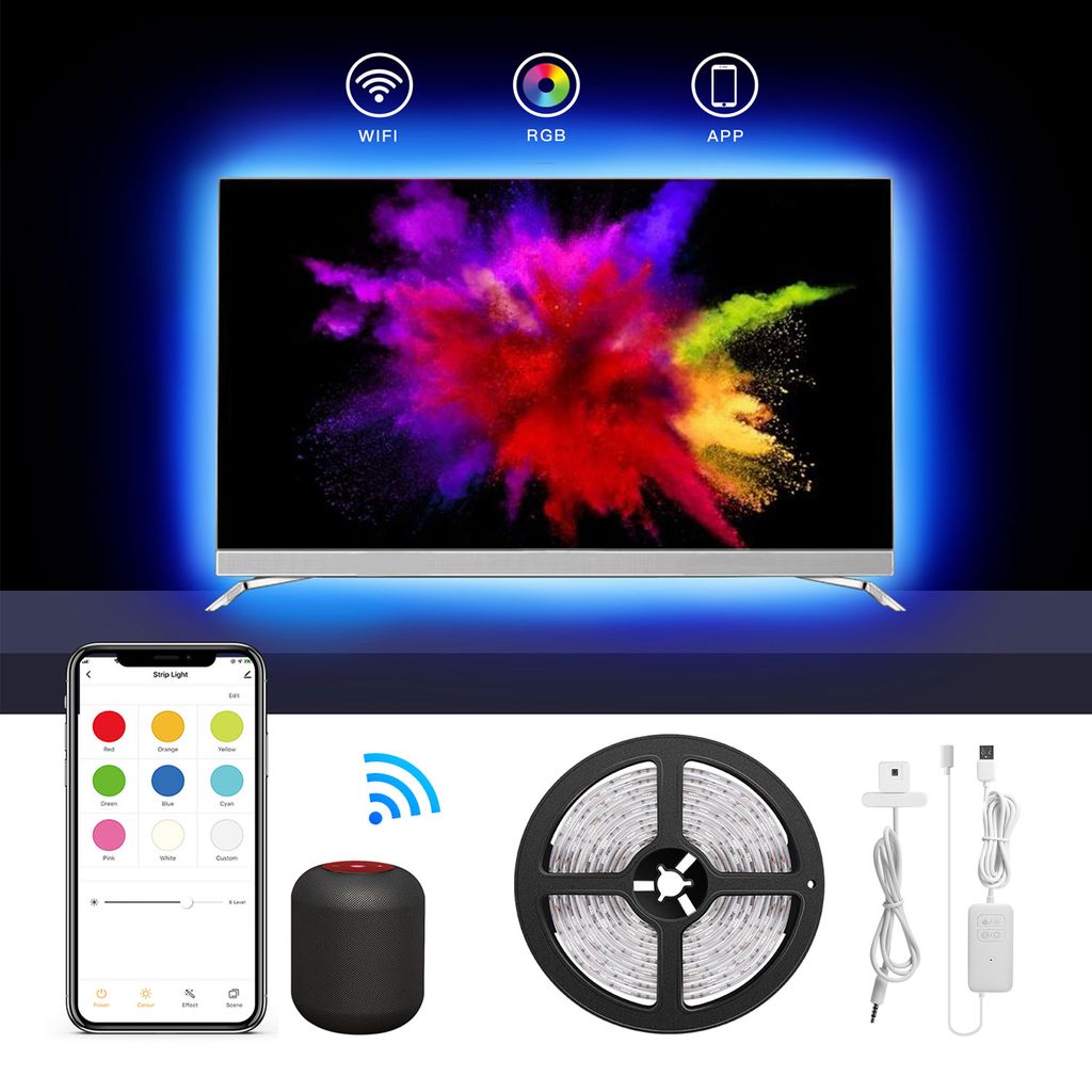 LED RGB Backlight TV Hintergrund-Beleuchtung USB Lichtstripe Smart LED Streifen