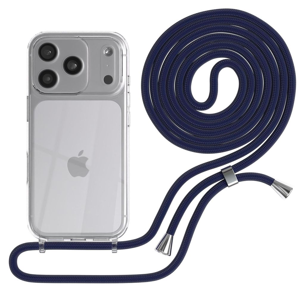 EAZY CASE Handykette mit Hülle für Apple iPhone 17 Pro Backcover Handykette, zum Umhängen in Dunkelblau