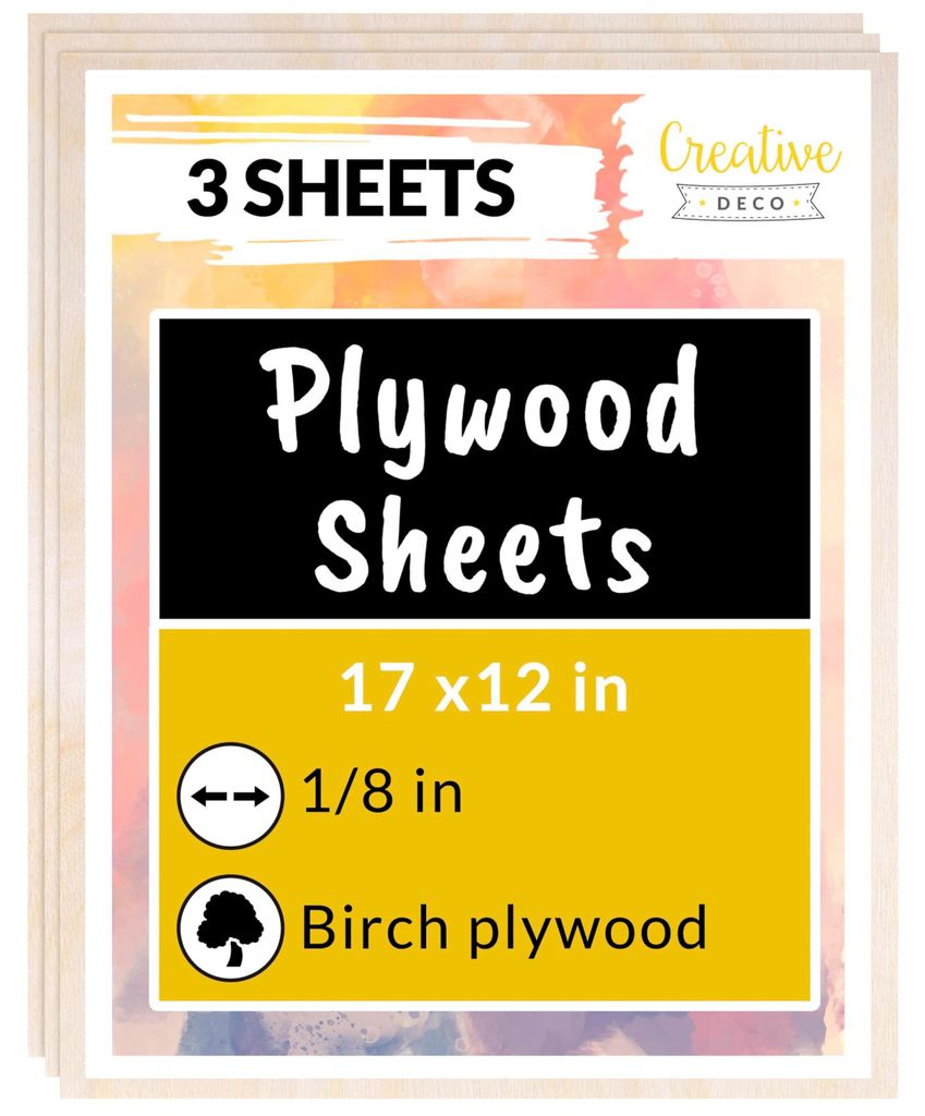 Creative Deco 3 placas de contrachapado A3 de 3 mm, 420 x Imagen del producto 