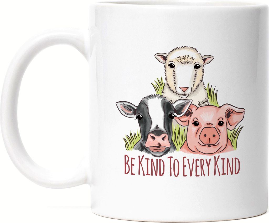 Be Kind To Every Kind Tasse Vegan Vegetarier Plant-Based Geschenkidee Tierwohl Tierleid
