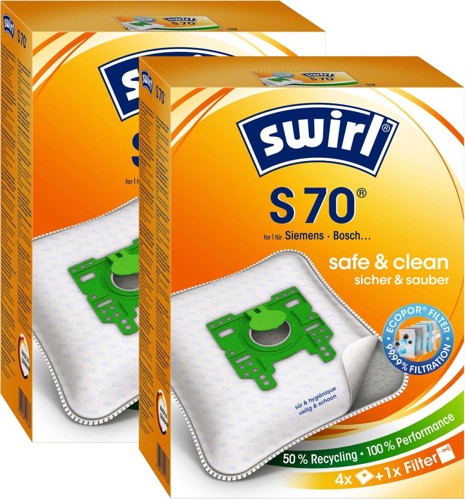 2 x Swirl S 70 MP Plus AirSpace Staubsaugerbeutel Staubbeutel Microvlies