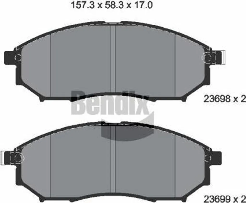Plaquettes de frein BENDIX BPD1552 pour Pathfinder OE 41060AT0J