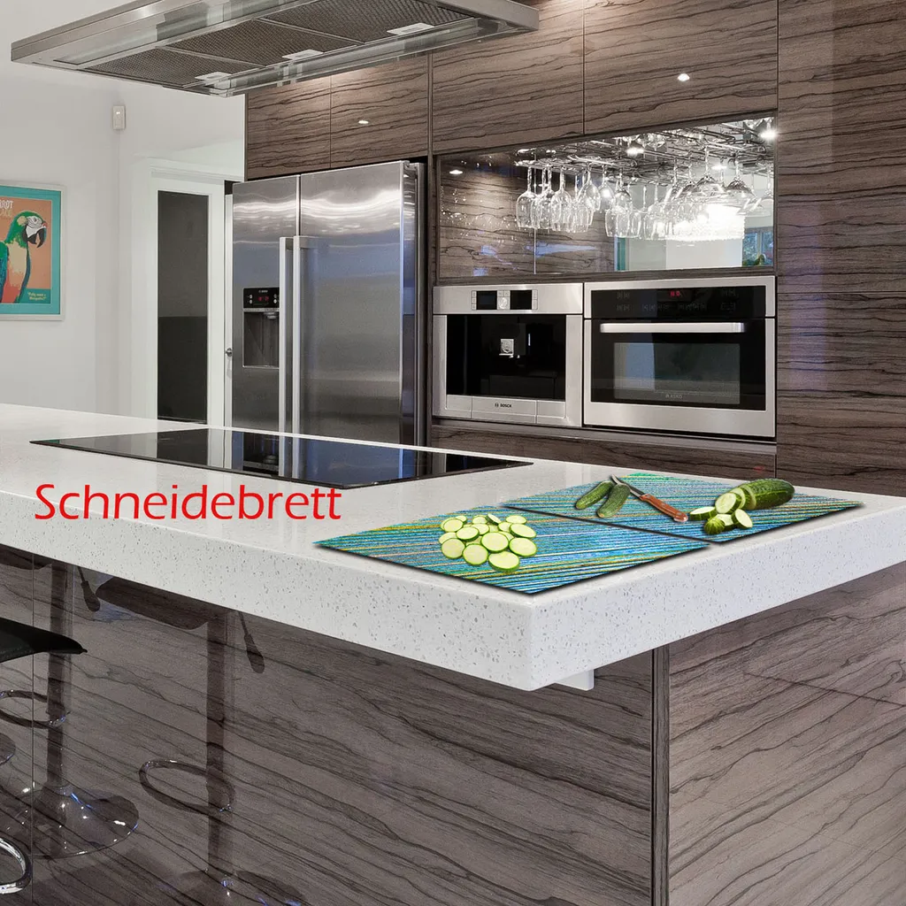 Set 2 Copri Piano Cottura 40x52 cm Astratto | Paraspruzzi Lavabile - 13