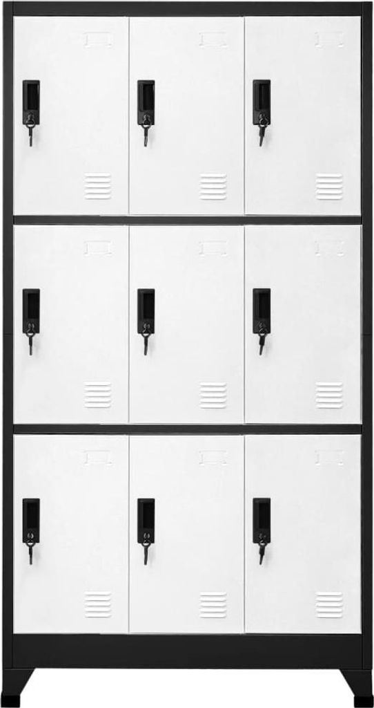 vidaXL Schließfachschrank Anthrazit und Weiß 90x45x180 cm Stahl