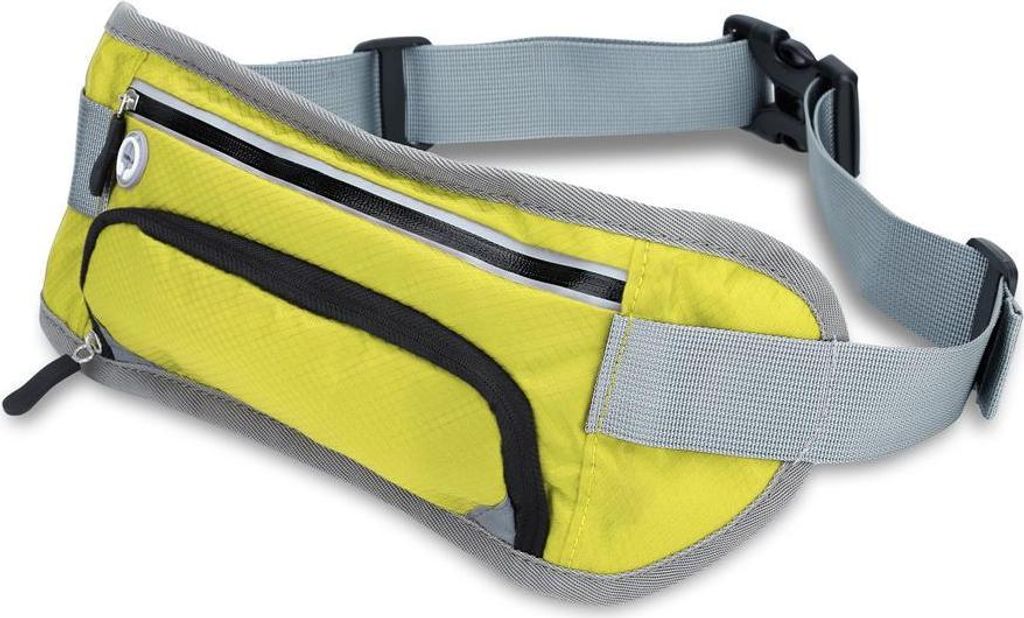 Cadorabo Sport Trinkflasche Bauchtasche in Grün Reflektierend Hüfttasche Gürteltasche Handytasche