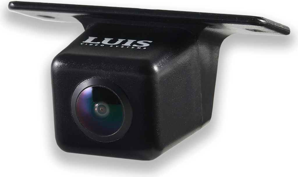 A black LUIS brand rearview camera is shown against a white background.