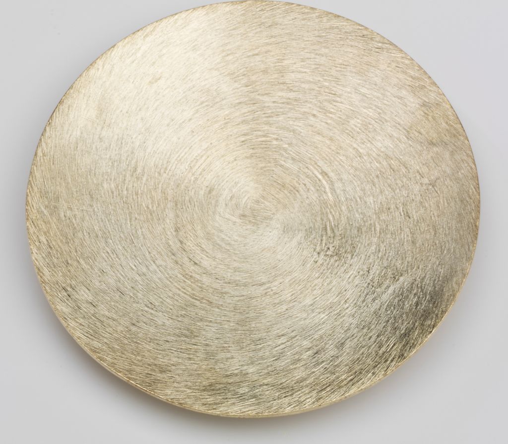 Kerzenteller, Dekoteller aus Alu gewölbt in Gold Ø 14 cm Produktbild 