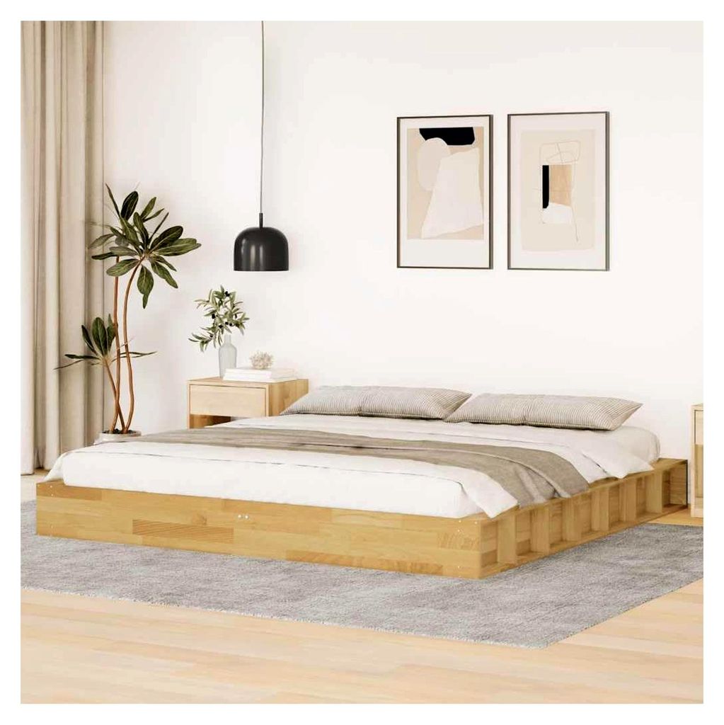 Bettgestell ohne Matratze 180x200 cm aus massivem Eichenholz