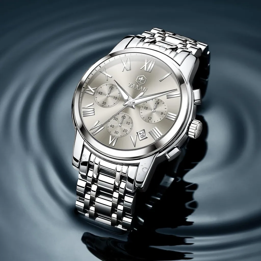Orologio Cronografo Quarzo Acciaio - Precisione e Data Luminosa - 2