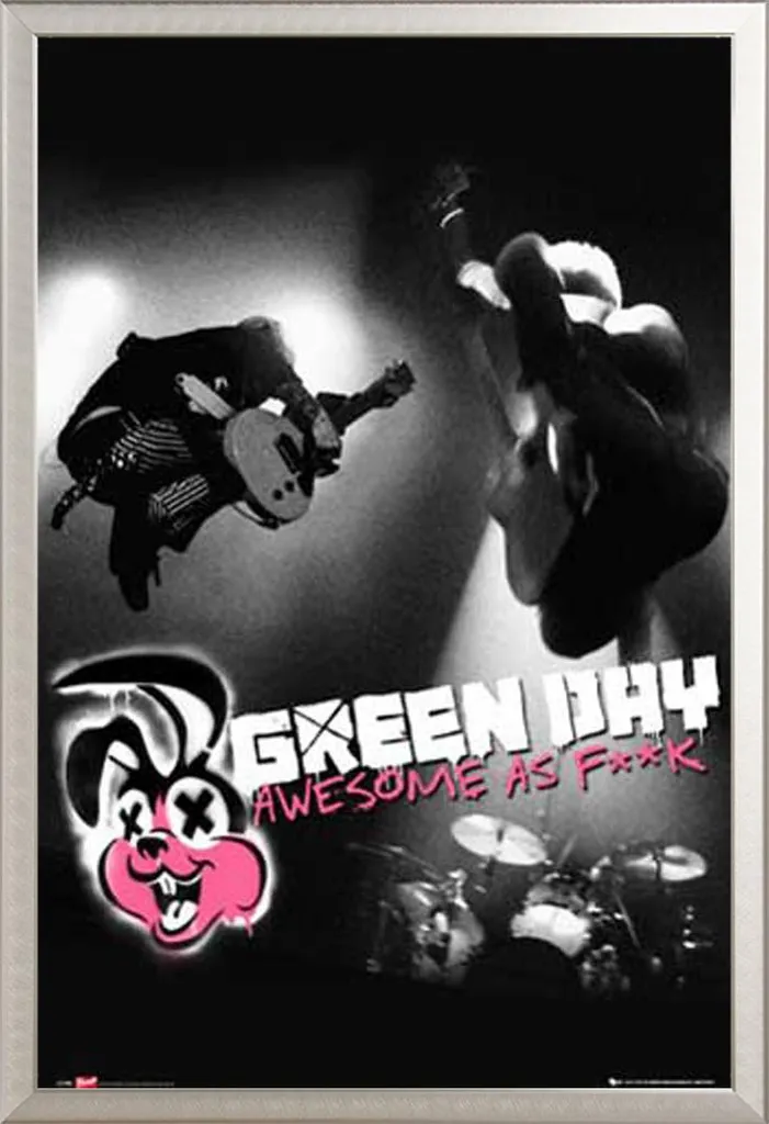 Green Day - Poster - fantastico come + cornice rimovibile, Shinsuke® Maxi alluminio argento, vetro acrilico