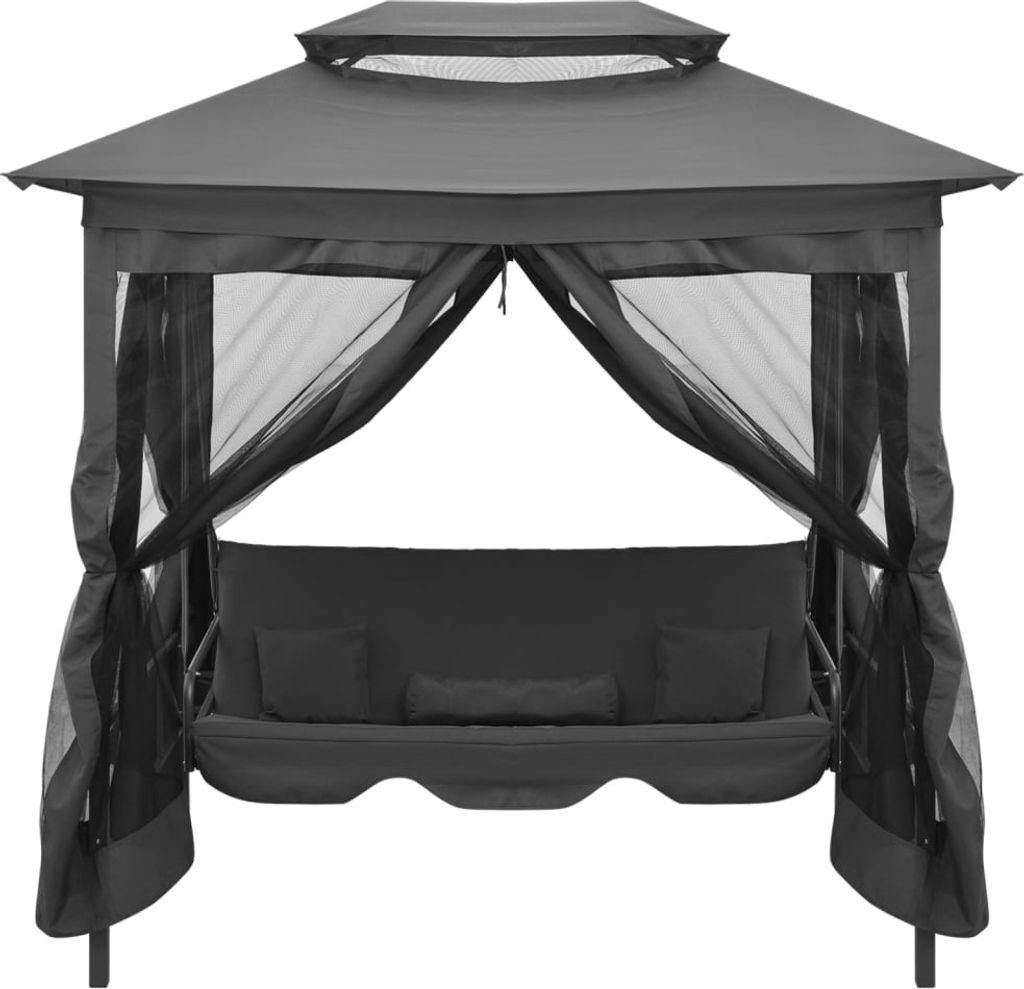 vidaXL Balancelle de jardin avec fonction lit et toit Image du produit 