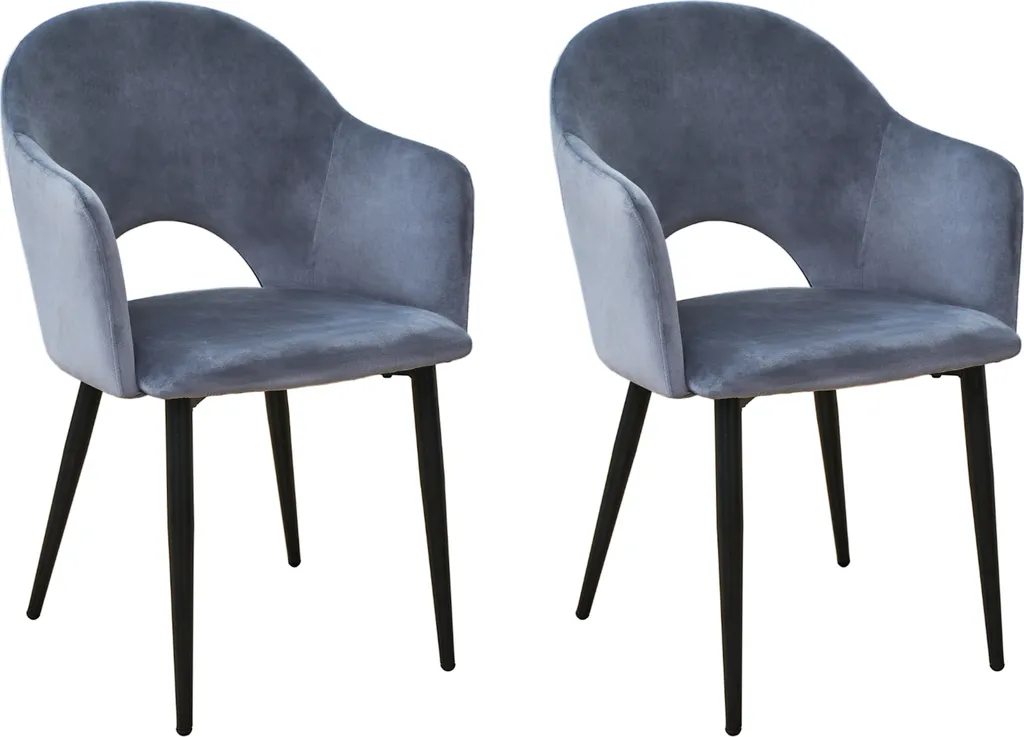 Chaise de Cuisine Grise SVITA HAILEY Stable et Moelleuse en Velours