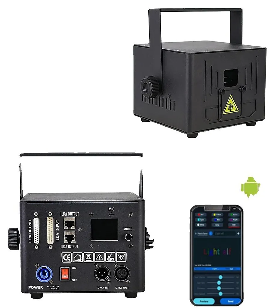 Projecteur laser intelligent avec application et effets DMX dynamiques