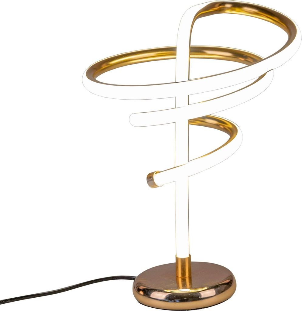 LED Tischlampe Spirale aus Metall Gold formano Produktbild 
