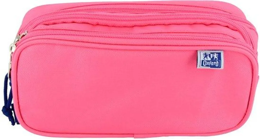Trousse à 3 fermetures éclair fuchsia et élastique de maintien interne